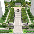 Residential Landscape With High Rise Buildings Lush Green Areas And Central Garden