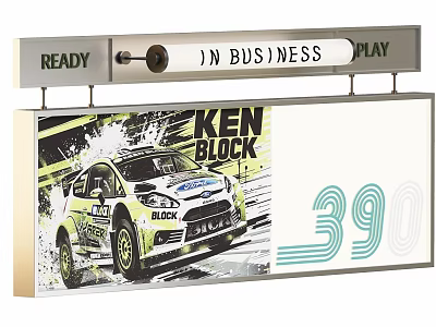 Wall Decor With KEN BLOCK 390 Racing Car Design And Metal Frame 3d model
