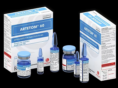 High Quality Medical Devices Including ARTETOM 60 Injectable Vials Ampoules and Packaging Boxes 3d model