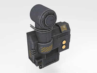 Industrial Equipment With Mechanical Structure Sensor Camera Black Casing And Yellow Stripes 3d model