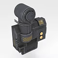 Industrial Equipment With Mechanical Structure Sensor Camera Black Casing And Yellow Stripes