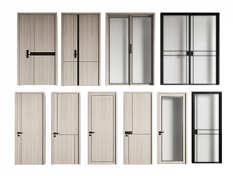 Modern swing door single door 3d model