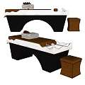 Modern Single Bed Design With Wooden Headboard Black Frame White Mattress And Stool