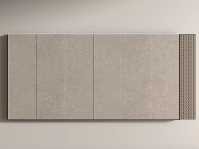 Modern Light Gray Paneled Background Wall With Vertical Striped Texture Design 3d model