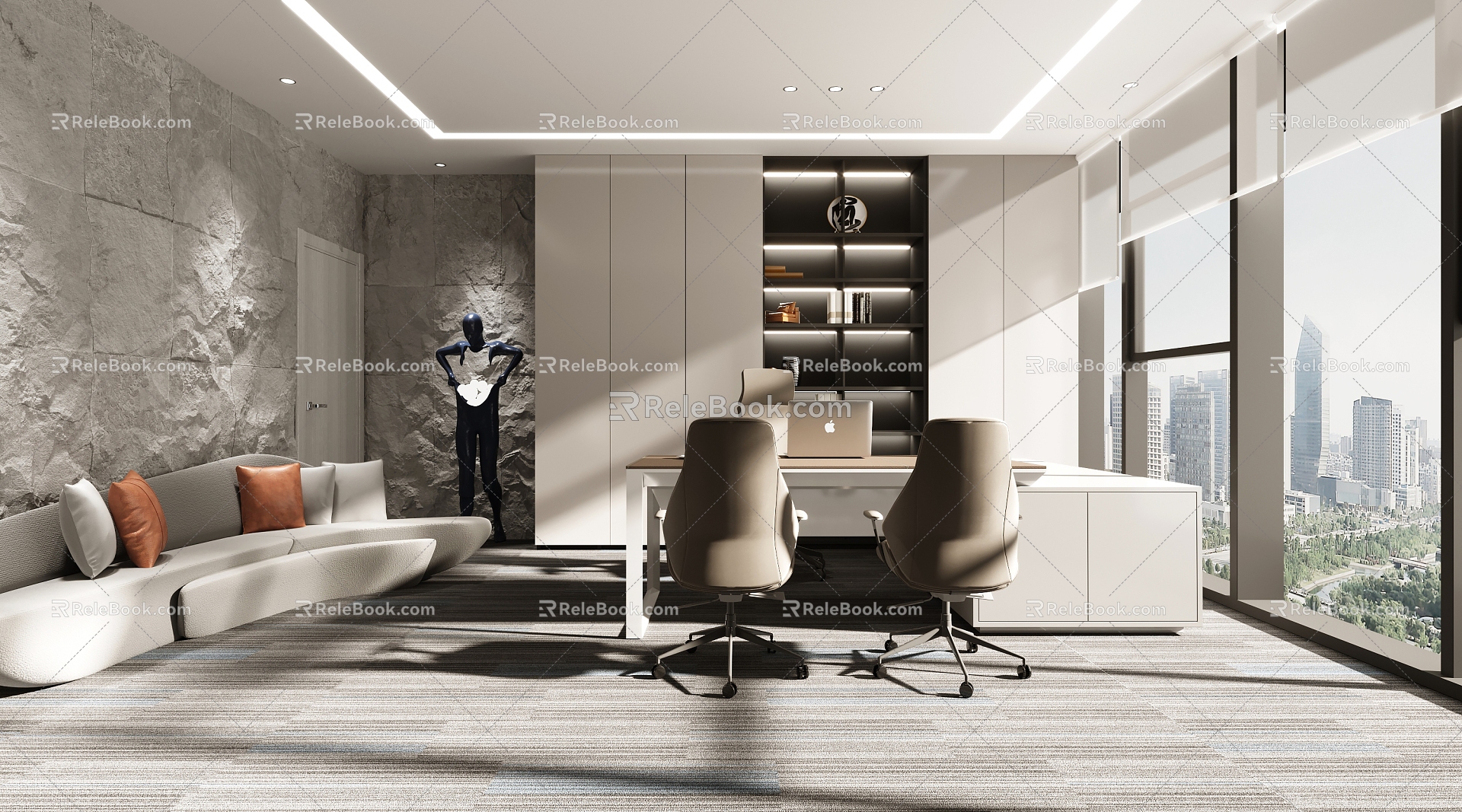 Modern Office Features Manager Room 3d model