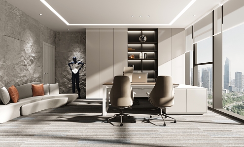 Modern Office Features Manager Room 3d model