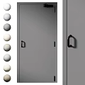 Modern Gray Swing Door With Black Metal Handle For Home Interior Design