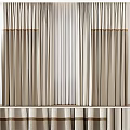 Elegant Beige And White Curtains With Gold Trim For Modern Interior Decor