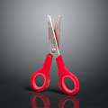 High Quality Hardware Scissors With Red Handles And Sharp Metal Blades 3d model