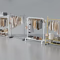 Clothing Racks With Hanging Dresses Shirts And Accessories For Retail