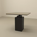 Modern Side Table With Light Marble Top And Black Marble Base 3d model