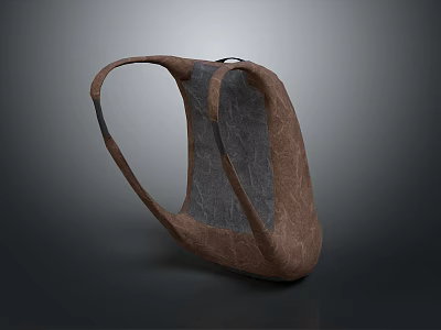 Modern Brown Hanging Chair Design With Curved Armrests And Comfortable Seat 3d model