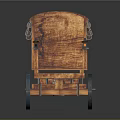 Classic Vintage Wooden Carriage Featuring Canopy Top Spoked Wheels And Ornate Seats