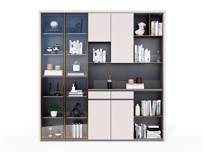 Light Luxury Bookcase 3d model