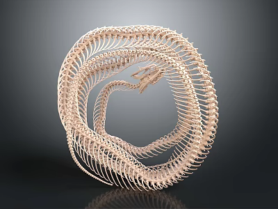 Intricate Spiral Skeletal Structure Of Biological Organ With Natural Hair Elements In Circular Coiled Design 3d model