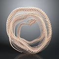 Intricate Spiral Skeletal Structure Of Biological Organ With Natural Hair Elements In Circular Coiled Design