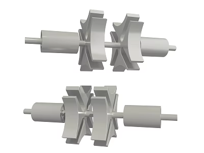 Hardware Tools Metal Gear Shaft Components With Double Gear Design And Axle 3d model