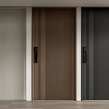 Modern Security Doors Featuring Vertical Striped Design Multiple Colors And Secure Locks 3d model