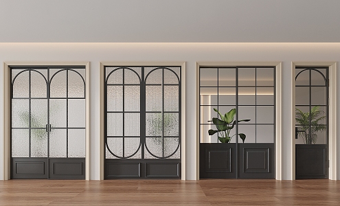 Iron sliding door single door swing door 3d model