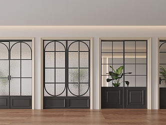 Iron sliding door single door swing door 3d model