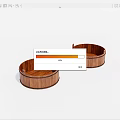 Two Round Wooden Storage Containers With Textured Surface For Household Use 3d model