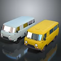 minibus minivan driverless bus school bus van box car 3d model