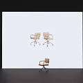 Brown Padded Office Chair With Metal Frame Armrests And Rolling Wheels