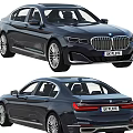 Black BMW Luxury Sedan Exterior Design Front and Rear Views