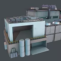 Factory simulation city factory building scene props 3d model