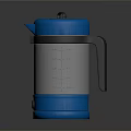 Daily Electrical Appliance Blue Thermos Flask With Transparent Measuring Scale And Gray Handle