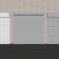 White and Gray Garage Doors Featuring Panel and Roller Design Styles 3d model