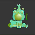 Modern game character cartoon frog animation frog 3d model