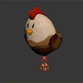 Cute Cartoon Chicken Shaped Playground Equipment With Red Comb White Face And Small Platform