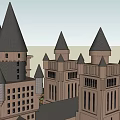 Sacred Castle Featuring Gothic Towers Bridge And Green Landscape For Religious Faith