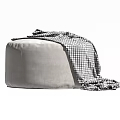 Modern Gray And Brown Ottoman Designs With Soft Blanket And Comfortable Stylish Look