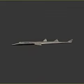 Spotted Flat Bodied Aquatic Ray With Long Tail In Dark Underwater Environment