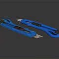Blue Utility Knives With Ergonomic Non Slip Grip And Sharp Blades