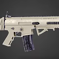 Beige Tactical Rifle With Magazine Scope Mount And Modern Firearm Components