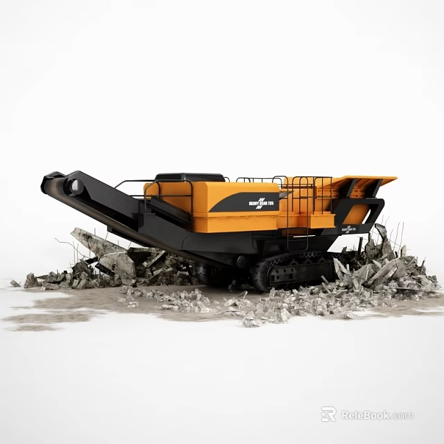 Tracked Mobile Crusher Vehicle For Efficient Construction Debris Crushing On Site 3d model 