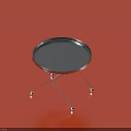 Modern Metal Round Side Table With Circular Top And Sleek Legs Design 3d model