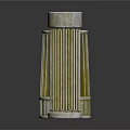 Two Cylindrical Metallic Filters With Striped Structure On White Background