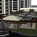 Modern High Rise Residential Complex With Arranged Apartment Buildings Central Courtyard And Greenery