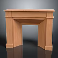Wooden Fireplace Mantel With Simple Design And Natural Wood Texture Details