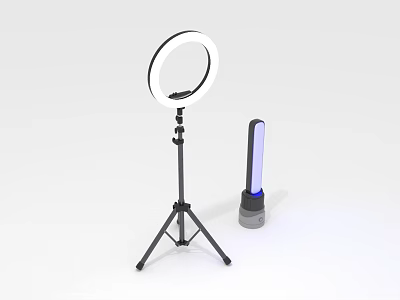 Furniture Ring Light With Tripod Stand And Portable LED Lamp Fixture 3d model