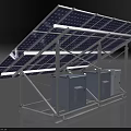 Commercial Solar Power Equipment With Photovoltaic Panels And Metal Support Frame