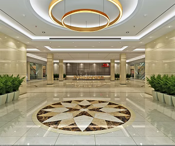 Modern Hall Mall Lobby 3d model