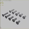 Shiny Metal Screws in Various Sizes with Flat Heads and Threaded Shanks