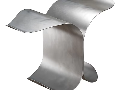 Unique Modern Stainless Steel Side Table With Curved Sleek Contemporary Design 3d model