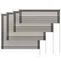 Modern Gray Pleated Curtain Design With Layered Fabric And Clean Lines 3d model