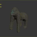 Low Poly 3D Gorilla Character Model With Gray Background And Smooth Surface 3d model
